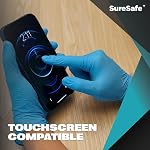 SURESAFE Gants de nitrile bleu, 3.5 Gants jetables Mil Latex, Nettoyage, Cuisine, Travail, Mécanique