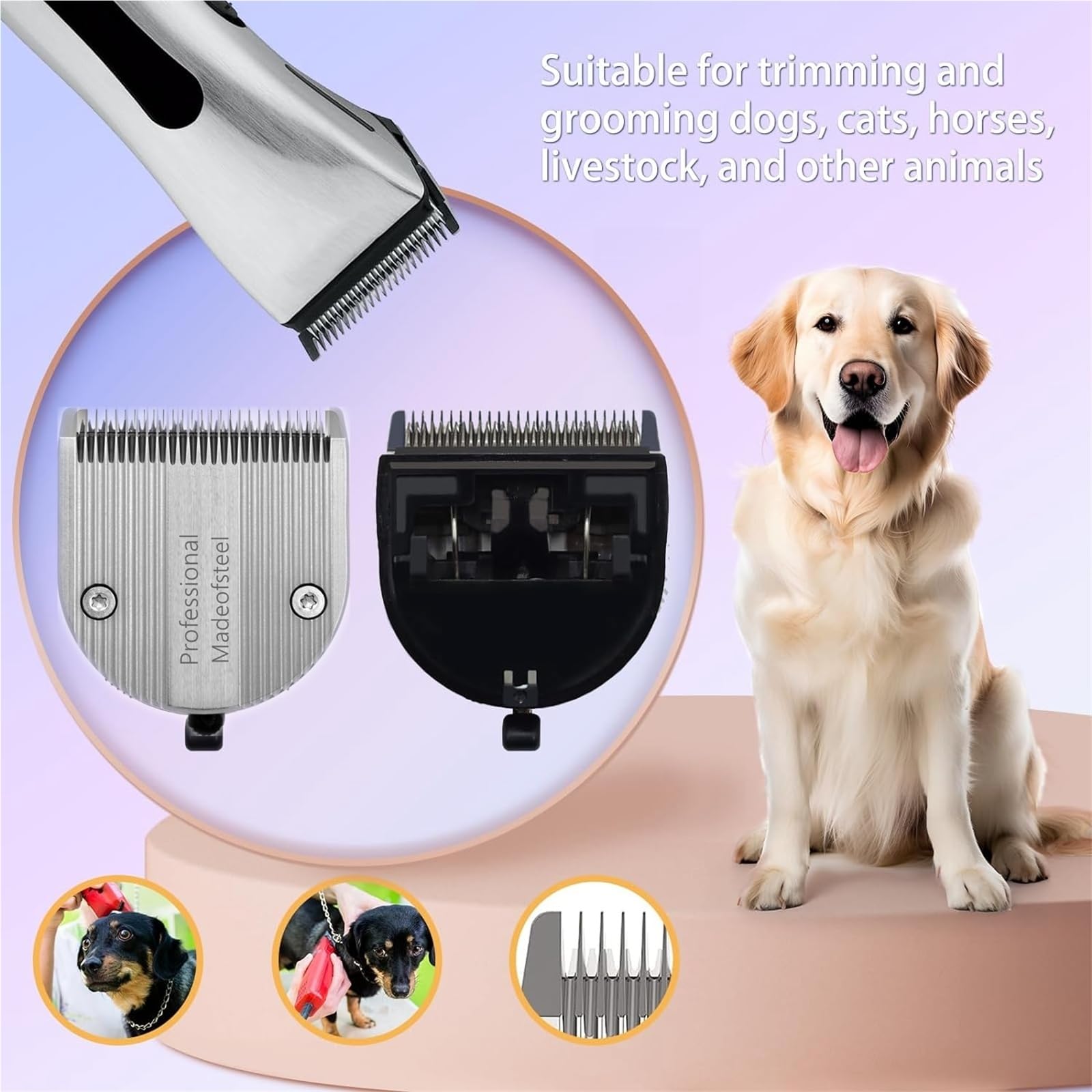 Tondeuse À Poils For Chiens Et Chats 5 En 1, Lame Réglable, Compatible Avec WAHL, Animal Clipper Arco, Bravura, Chromado, Creativa, Figura, Motion
