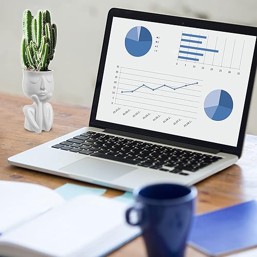 Miniatura 6 de Maceta de resina con forma de persona, maceta de 6 pulgadas, pequeños jarrones de flores en forma de humano, macetas para suculentas, decoración de