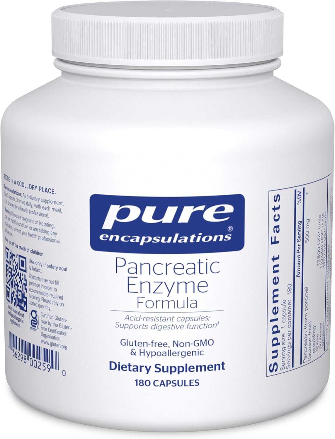 Pure Encapsulations Pancreatic Enzyme Formula – Digestive Enzymes for Digestion – Strengthens Gut Health* – Targeted Delivery Capsules – Gluten Free & Non-GMO – 180 Capsules
