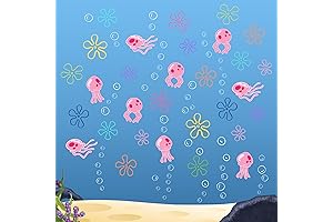114 Pcs Spongebob Jellyfish Bubbles Wall Stickers Under The Sea Ocean Wall...