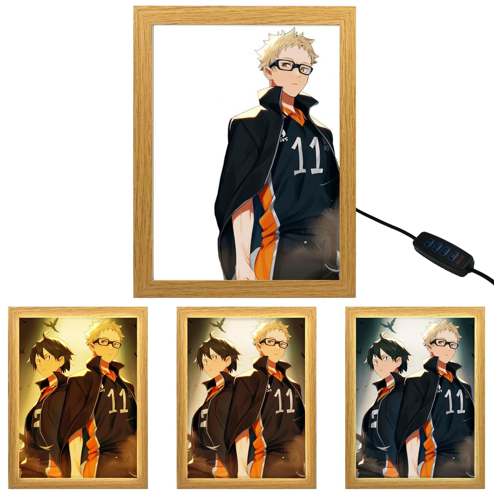 MeYuxg Haikyuu Anime Cornice Illuminata, Scatola LED Anime, Cornici LED Creative, Lampada Giapponese per Soggiorni, Camere da Letto, Caffè e Camerette per Bambini (10)