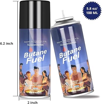 Premium Refined Butane Fuel Refill, Ultra-Pure Gas for Jet Flame Lighters, Culinary Torches & Soldering Tools, 4-Pack x 1.9oz (100ml) with Universal Nozzle Adapters