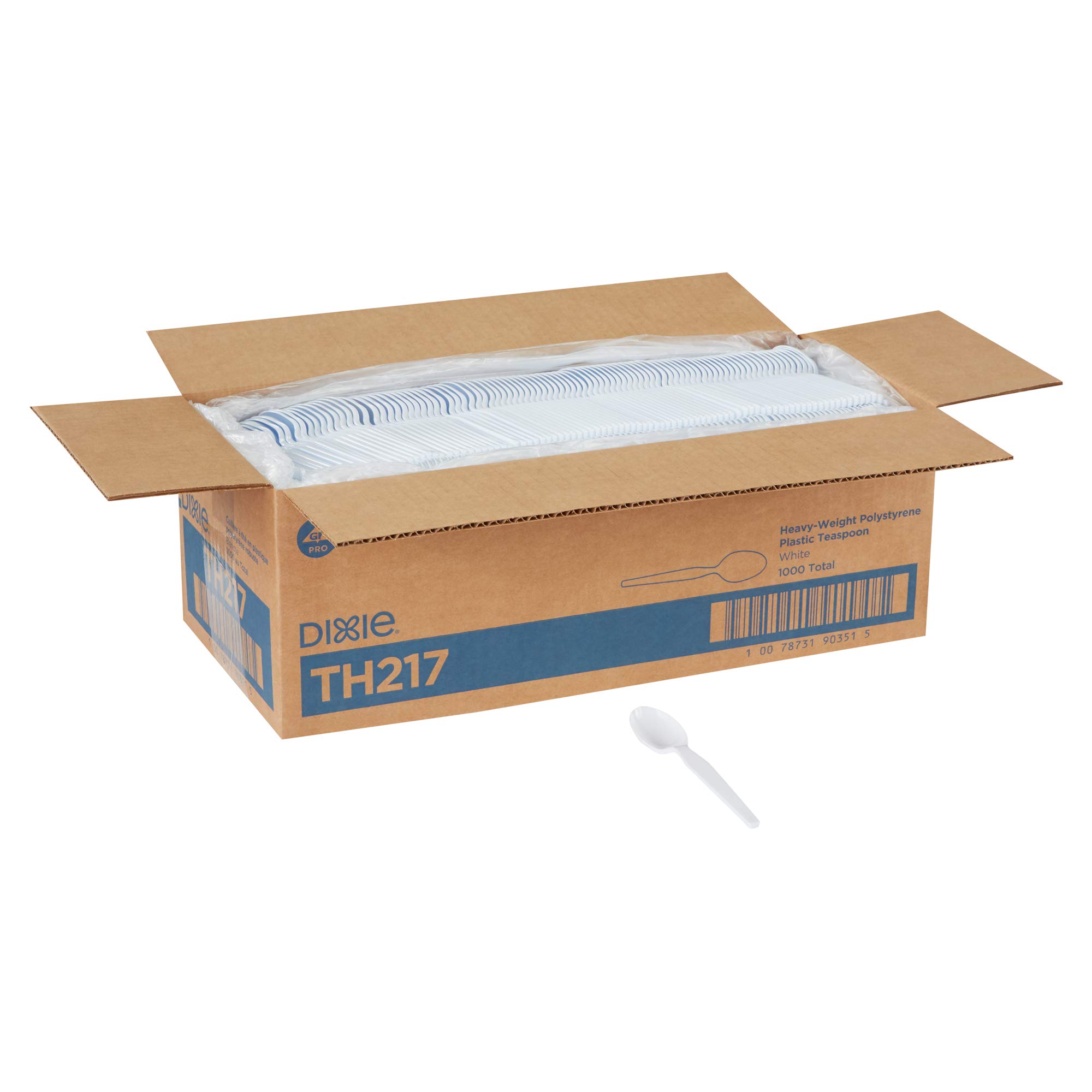 Georgia-Pacific Dixie 6" Heavy-Weight Polystyrene Plastic Teaspoon by GP PRO (), White, TH217, (Case of 1,000)