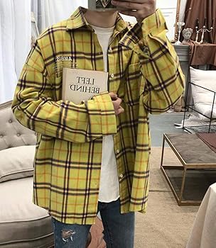 Amazon.co.jp: [MLboss] 長袖シャツ メンズ ゆったり チェック柄