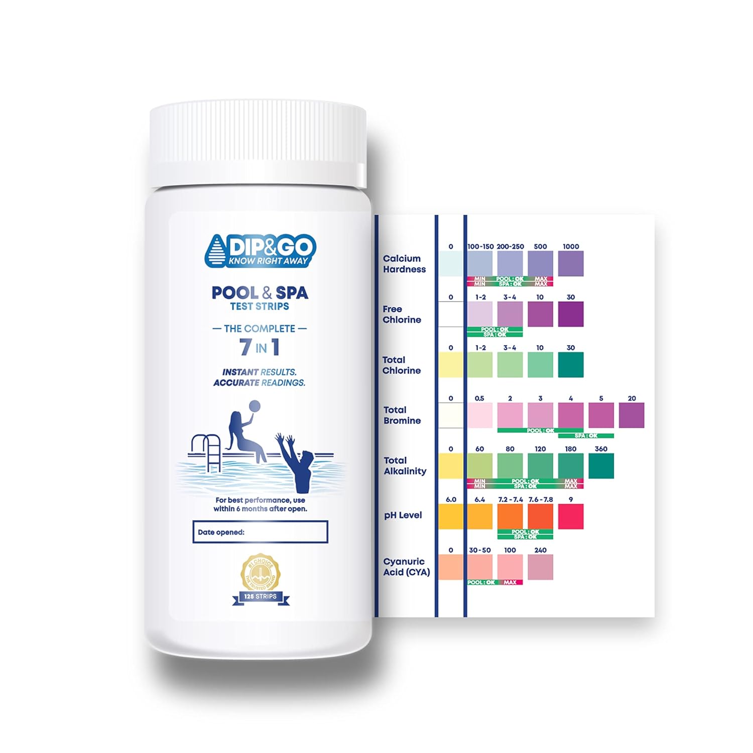 Buy DIP & GO Pool Test Strips 125 Pool Strips per Test Kit. Range