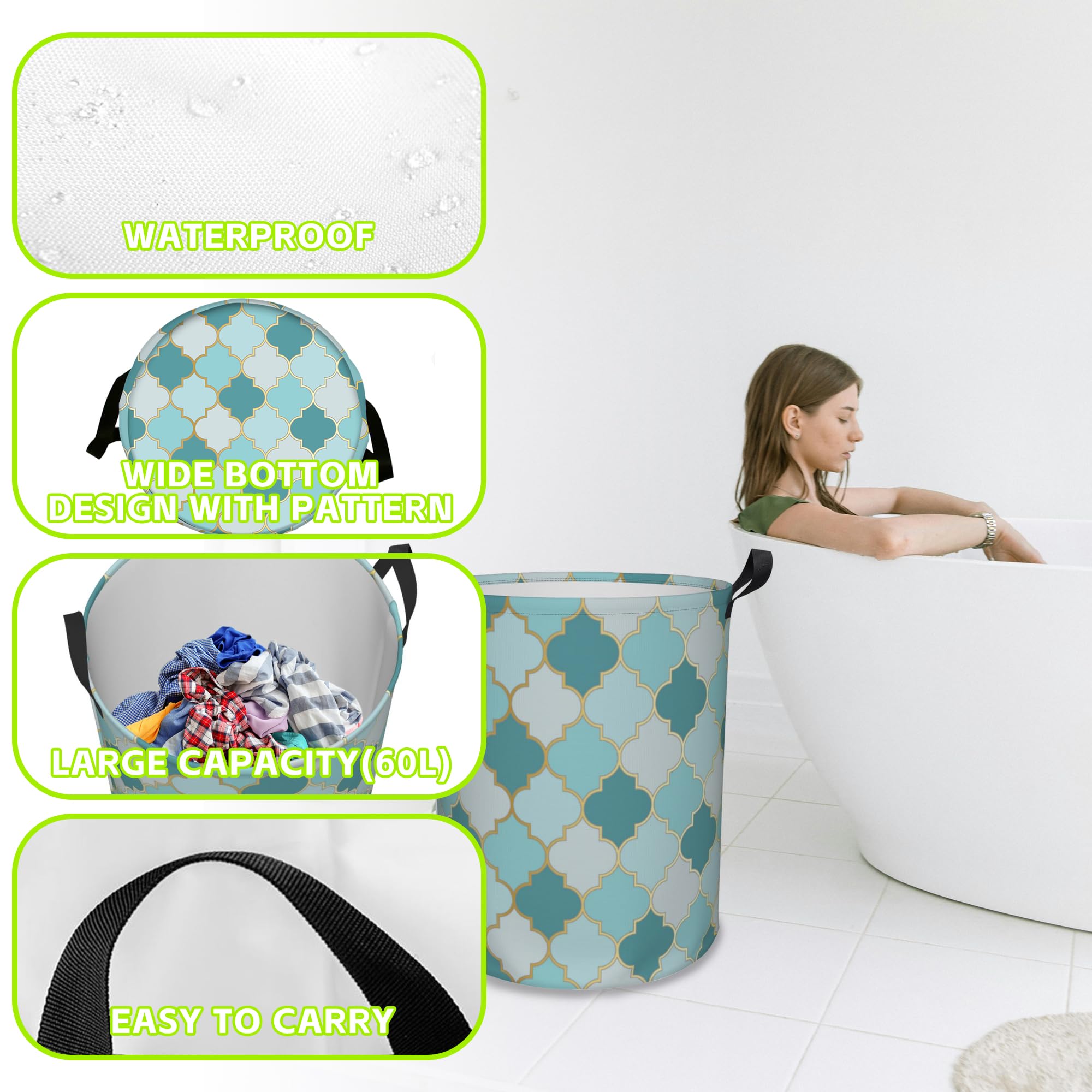 Amazon.co.jp: Naqiuli ランドリーバスケット カラフル 幾何学模様