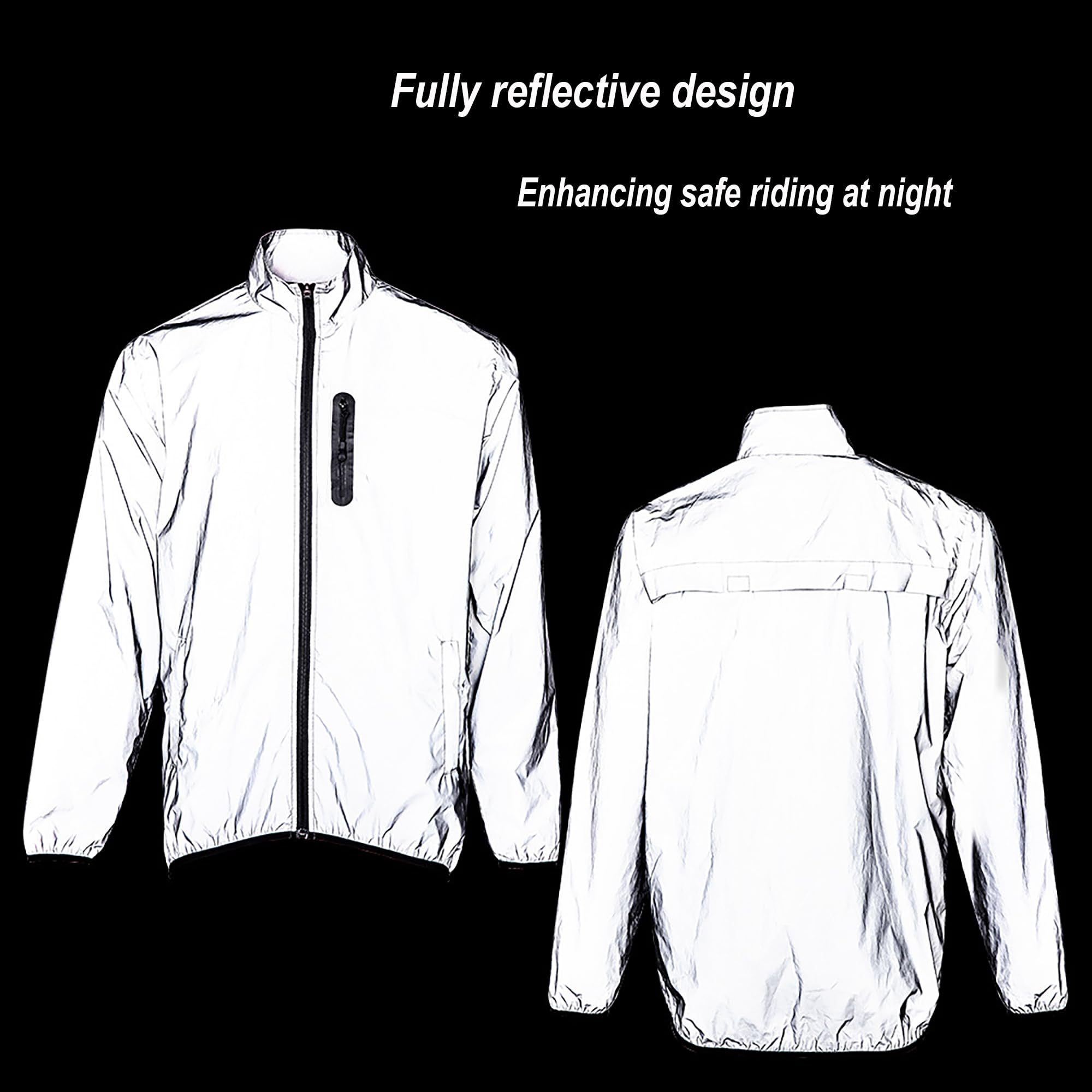 Chaqueta Reflectante Ropa de Ciclismo para Hombres, Impermeable Cortavientos Hombre y Mujer Running, Deportes al Aire Libre para Mujeres para Correr, Hacer Footing, Ciclismo
