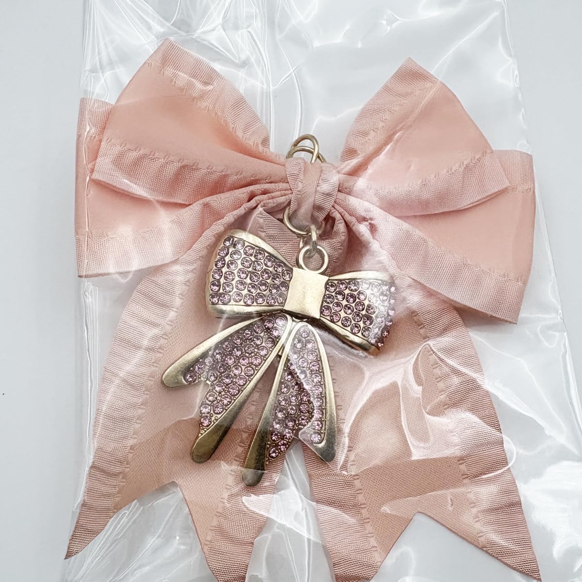Unpafcxddyig Bow Keychain Rhinestone Pearl Bowknot Keychain for Women image 2