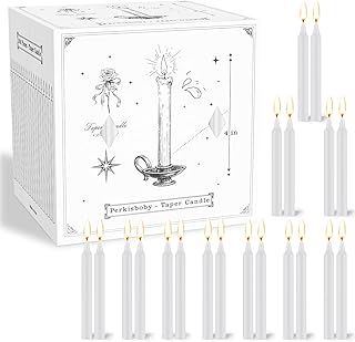 100 Pack White Spell Chime Candles, 4 Inch Small Taper Candle Sticks for Rituals, Wedding Party, Witchcraft, Meditation, Wiccan Supplies, Prayer, Wax Play & More