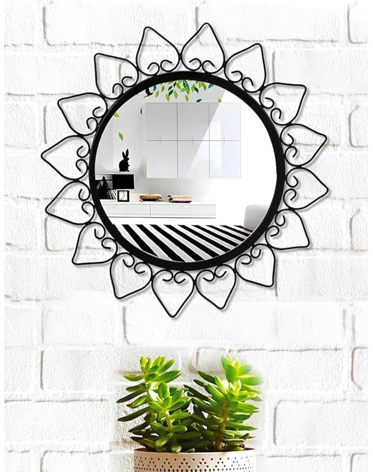 See full amazon price history chart for AYMH Iron Metal Decorative Hd Clear Image Wall Mount Round Wall Mirror with Hook for Hanging On Wall for Bedroom, Home Decor, Wash Basin, Vanity, Makeup, Bathroom (Black 12" Framed) (1) AYMH Iron Metal Decorative Hd Clear Image Wall Mount Round Wall Mirror with Hook for Hanging On Wall for Bedroom, Home Decor, Wash Basin, Vanity, Makeup, Bathroom (Black 12" Framed) (1) (B0DF2847HJ) Amazon Price History, Amazon Price Tracker