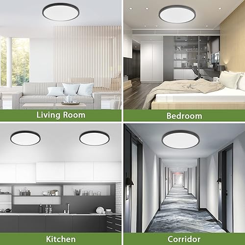 Miniatura 8 de Rezant Lámpara de techo LED de montaje empotrado de 12 pulgadas, 2400 lúmenes, luz de techo LED súper delgada, 3000 K4000 K6000 K, lámpara de techo