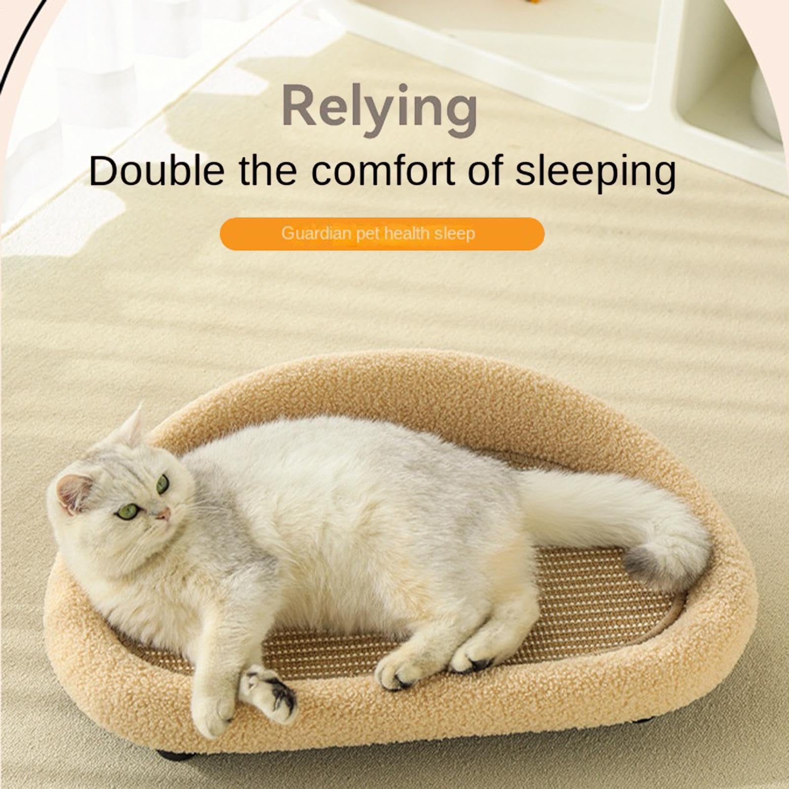 Cama Rascador para Gato Sofá Grande de Sisal | Tapete Rascador para Gatos para Salón, Dormitorio, Apartamento, Patio, Esquina del Hogar
