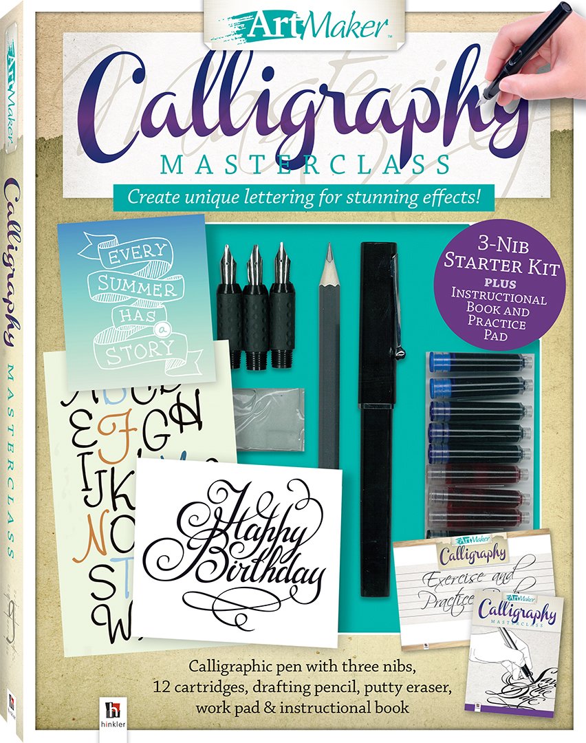 Hinkler Art Maker Calligraphy Masterclass Kit,Ink Color: Black
