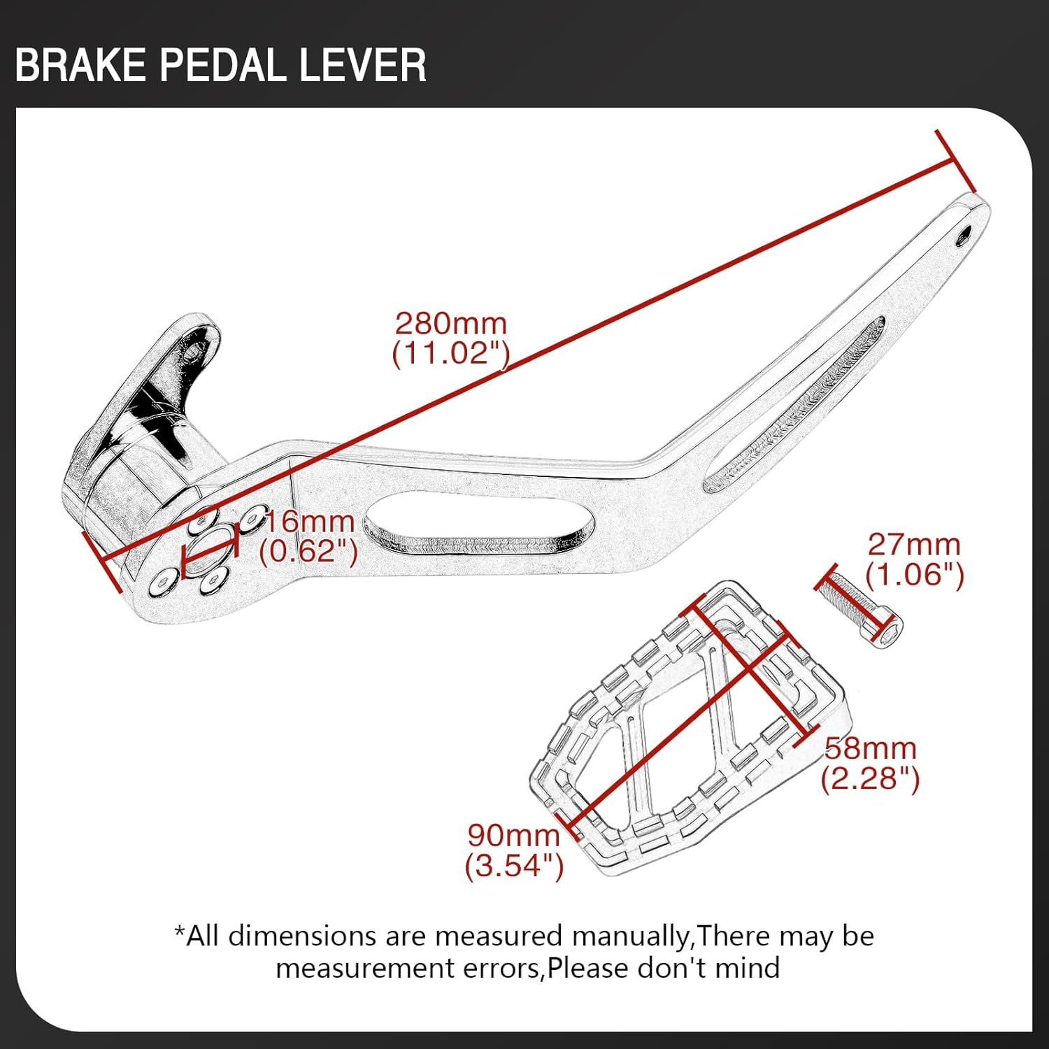 Motorcycle Brake Arm Pedal Lever Riot Foot Control for Harley Softail Breakout FXSB 2012-2017 Replace Parts 50600095 (Black)