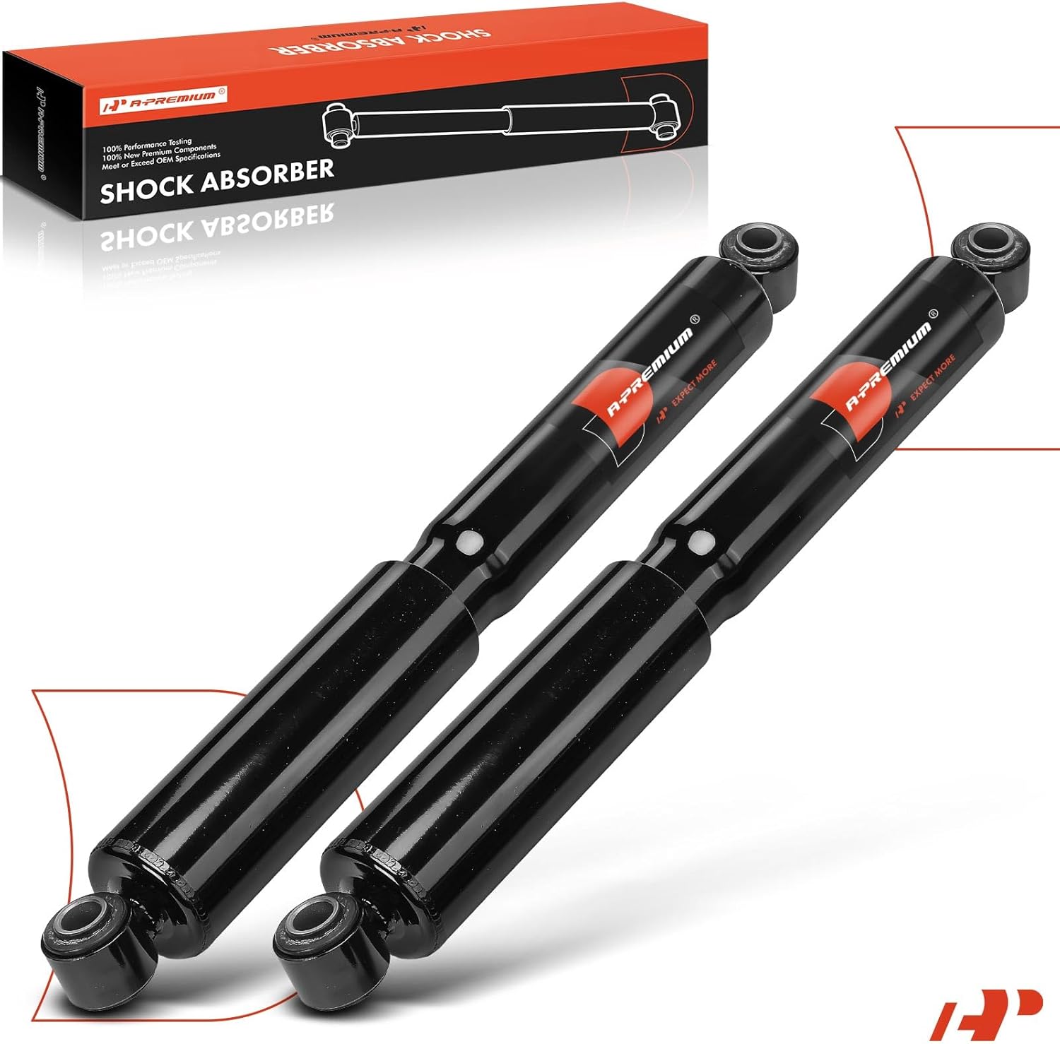 A-Premium Heavy Front Shock Absorber Compatible with International Harvester 4600 1990-1994, 4800/4700/4900 1990-2003, 8100 1990-2003, 8200, 5600i & Thomas School Bus, 2-PC Set