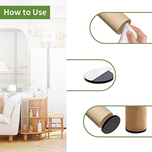 Vista 44 de Almohadillas de fieltro para muebles de madera dura, 68 unidades, almohadillas de muebles, protectores de suelo para pisos de madera dura