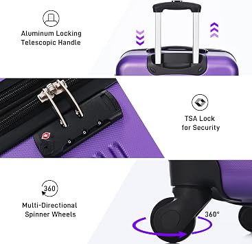 GOWE Hardshell Luggage Sets 2Pcs + Bag Spinner Suitcase with TSA Lock Lightweight 20 + 28