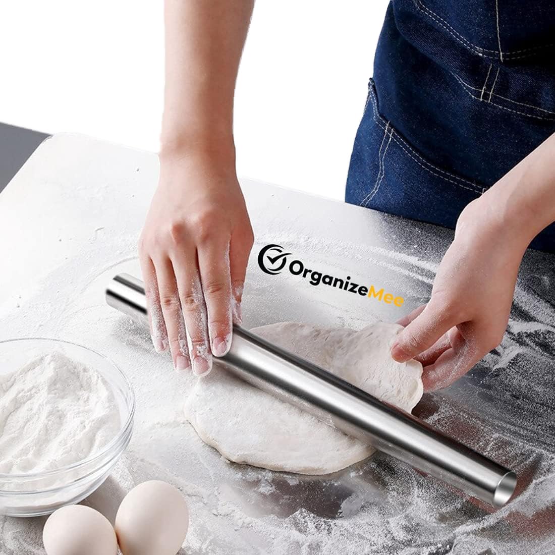 OrganizeMee Stainless Steel Rolling Pin Chapati Belan Best Kitchen Accessories Roti Roller Size (Dia 25 Mm X 31.8 Cm) (B09H37CHSM) Amazon Price History, Amazon Price Tracker