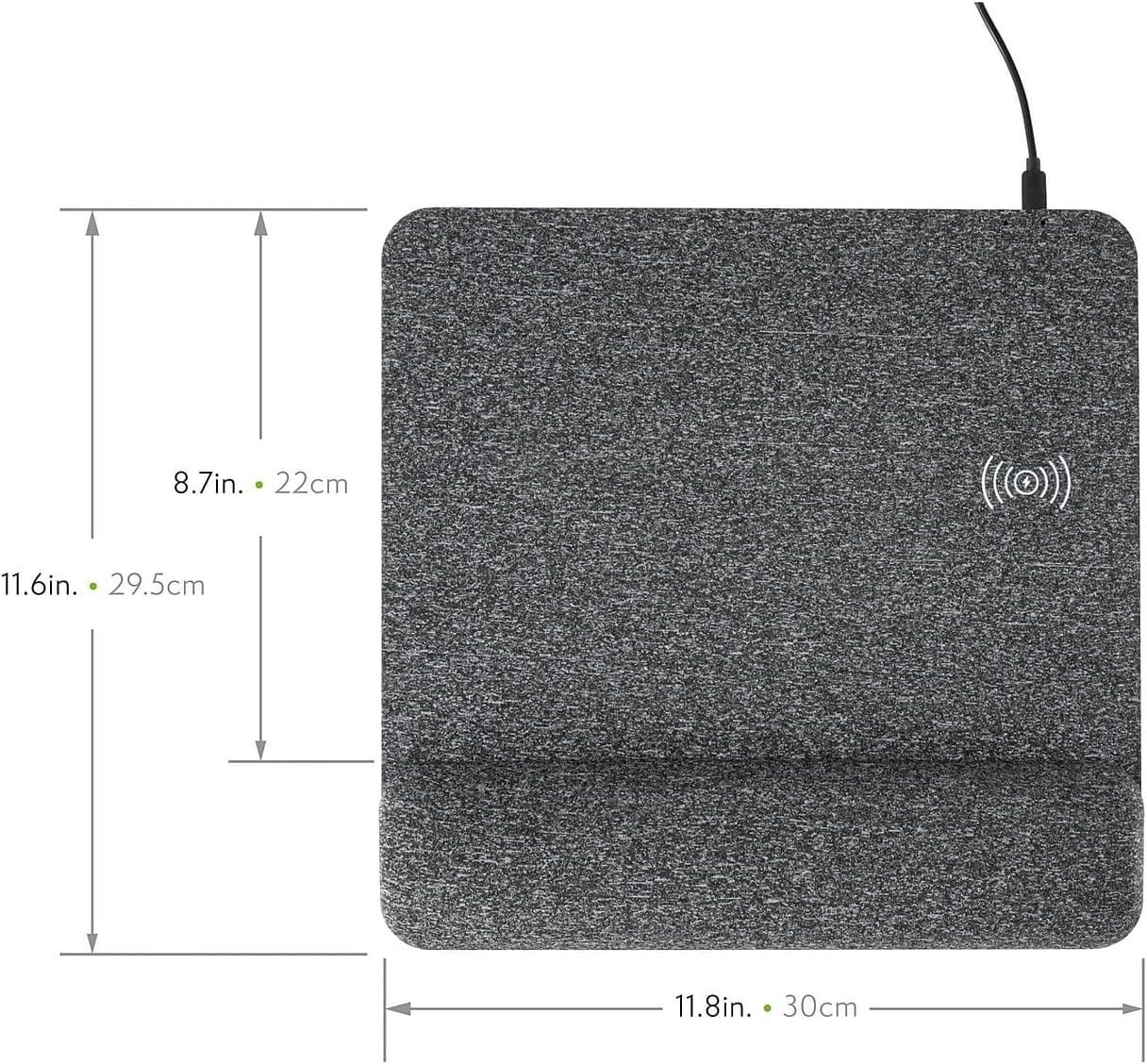 Allsop PowerTrack Plush Wireless Charging Mousepad