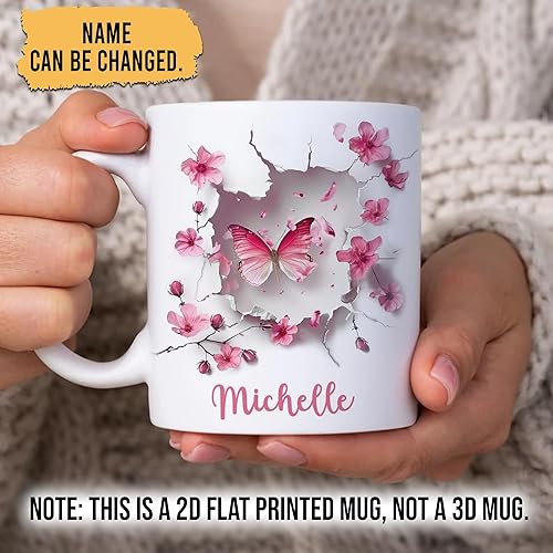 Vista 49 de Hyturtle Taza de café personalizada de mariposa para niñas y mujeres, regalos de cumpleaños y Navidad para amantes de las mariposas, regalo