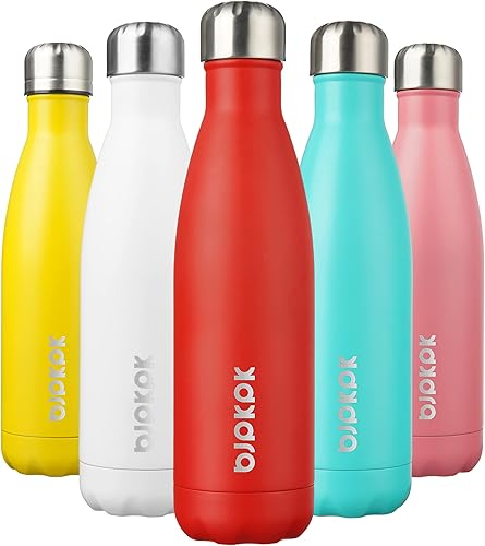 Miniatura 92 de BJPKPK Botellas de agua aisladas de 17 onzas, botellas de agua deportivas de acero inoxidable que mantienen el frío y el calor para viajes, aptas
