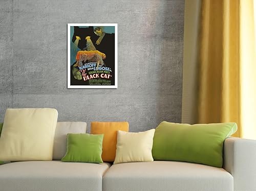 Miniatura 4 de El gato negro de Edgar Allan Poe - Protagonizada por Boris Karloff, Bela Lugosi - Póster de película vintage c.1934 - Impresión artística maestra de