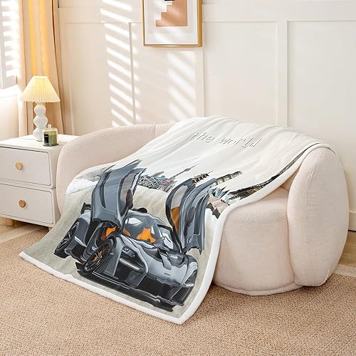 Miniatura 5 de Manta Sherpa de camión de bomberos, manta de forro polar para cama, sofá, sofá, decoración de dormitorio de niños, manta de felpa con patrón de