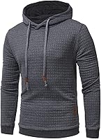 Vista 2 de Cropped Hoodie for Men Cotton Long Sleeve Lightweight Tops with Hood Print Graphic Loose Fit Athletic Pullover