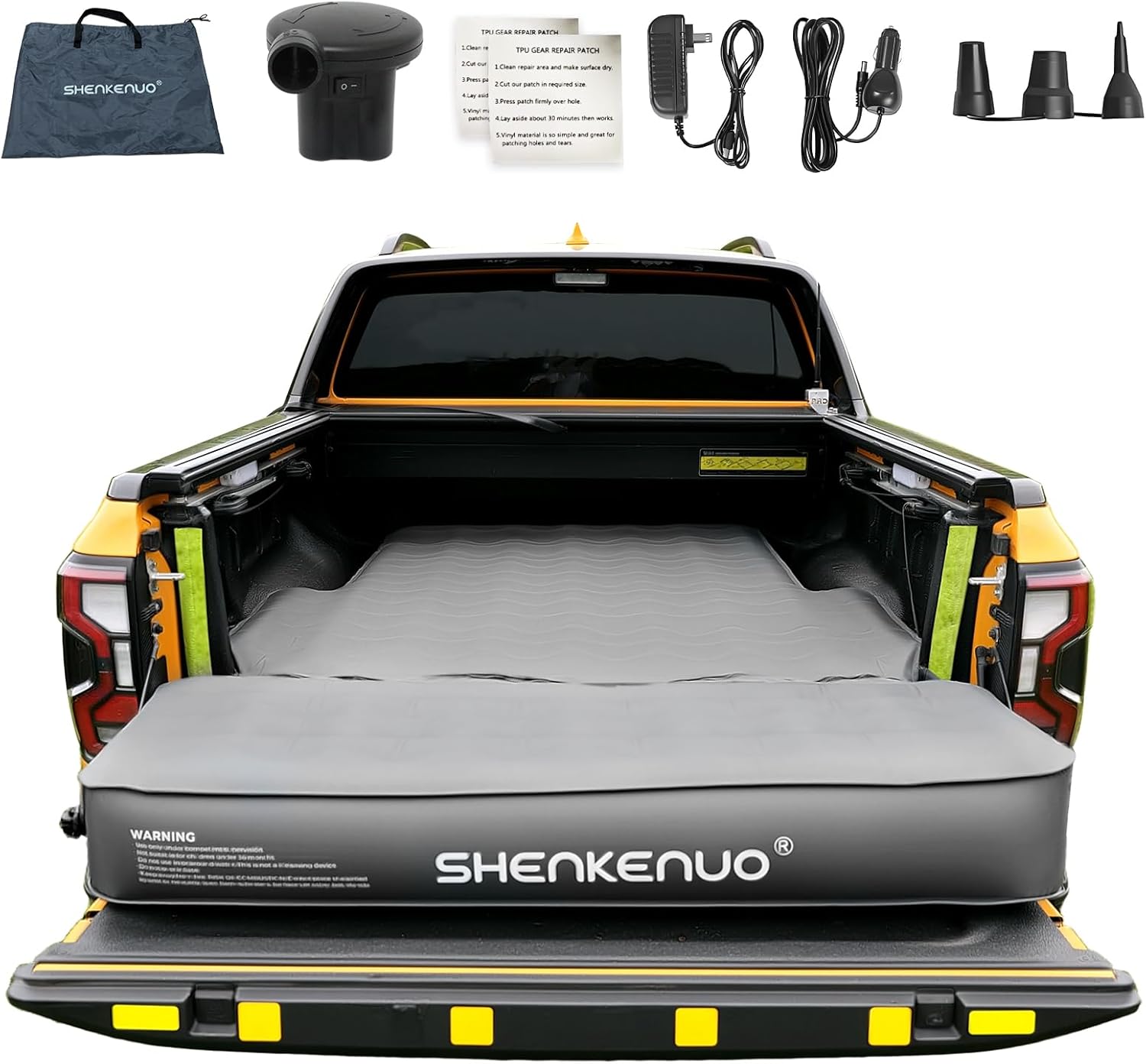 Inflatable Truck Bed Air Mattress for Tacoma (2001-2024) & Jeep Gladiator JT (2019-2024) | 5ft-5.5ft Camping Mattress with 600lbs Capacity, 300D Oxford Fabric, Anti-Slip Design for Truck Bed Camping