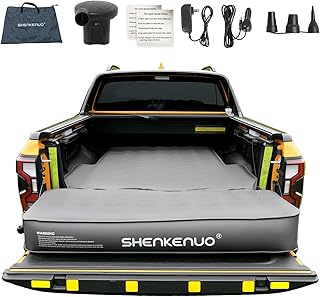 Inflatable Truck Bed Air Mattress for Tacoma (2001-2024) & Jeep Gladiator JT (2019-2024) | 5ft-5.5ft Camping Mattress with 600lbs Capacity, 300D Oxford Fabric, Anti-Slip Design for Truck Bed Camping