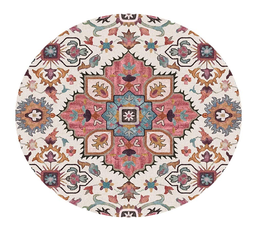 Tapis de salon rond doux couverture de sol pour espace de vie 140x140