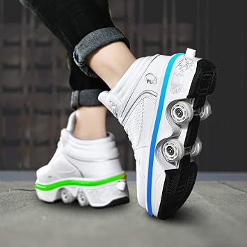 roller skate shoes with wheels skateboard shoes inline skates adjustable for women and girls