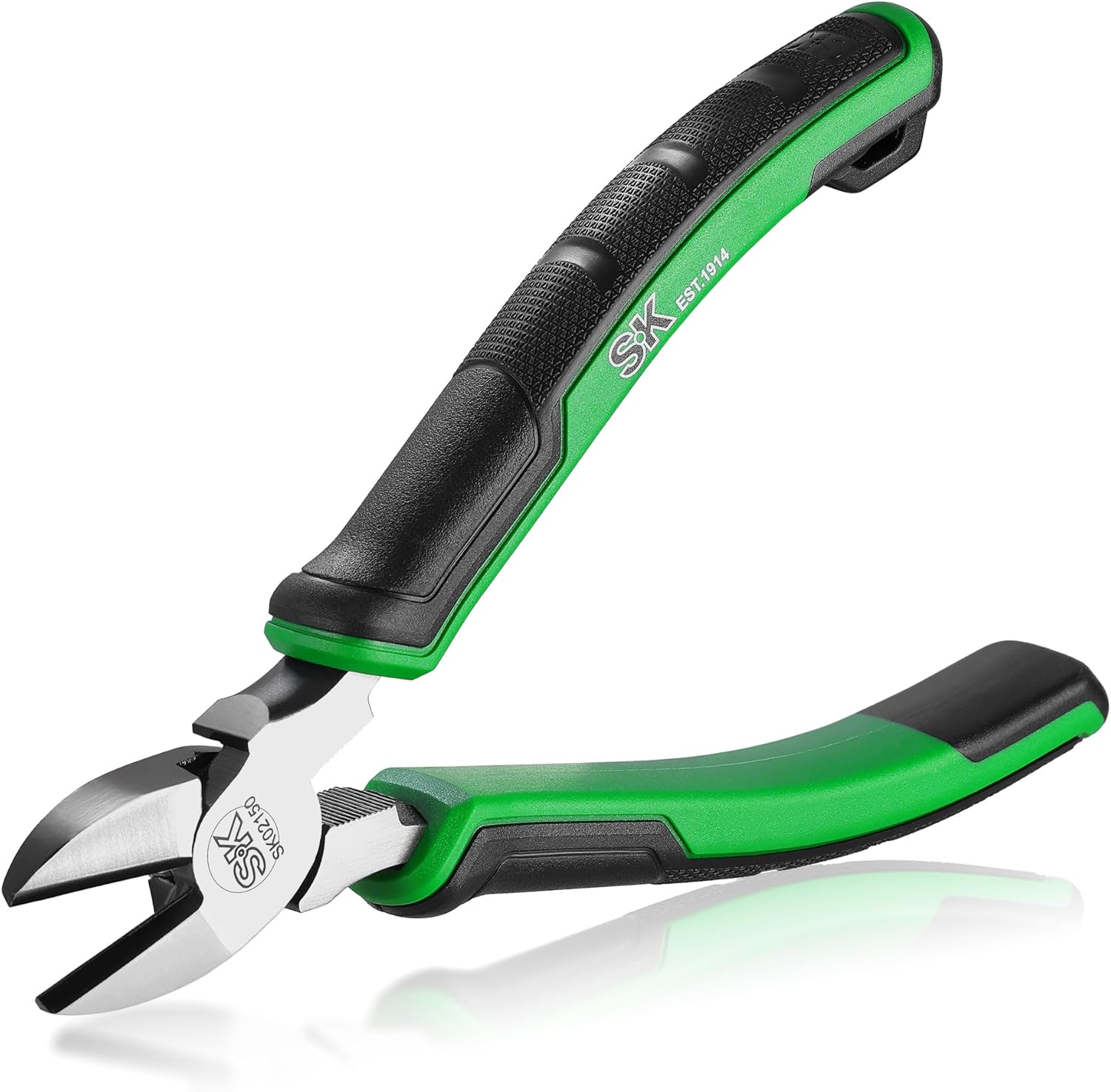 SK 6-Inch Diagonal Pliers, High Leverage Side Cutters, High Carbon Steel, Ergonomic Anti-slip Handle for Comfortable Grip