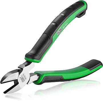 SK 6 Side Cutters, High Leverage Diagonal Cutting Pliers, Wire Cutters | Laser Hardened Cutting Edges, Hot Rivet, Ergonomic Anti-slip Handle for Comfortable Grip, High Carbon Steel