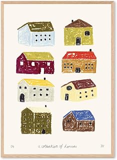 The Poster Club アートポスター 50×70cm A Collection of Houses ポスタークラブ 北欧雑貨