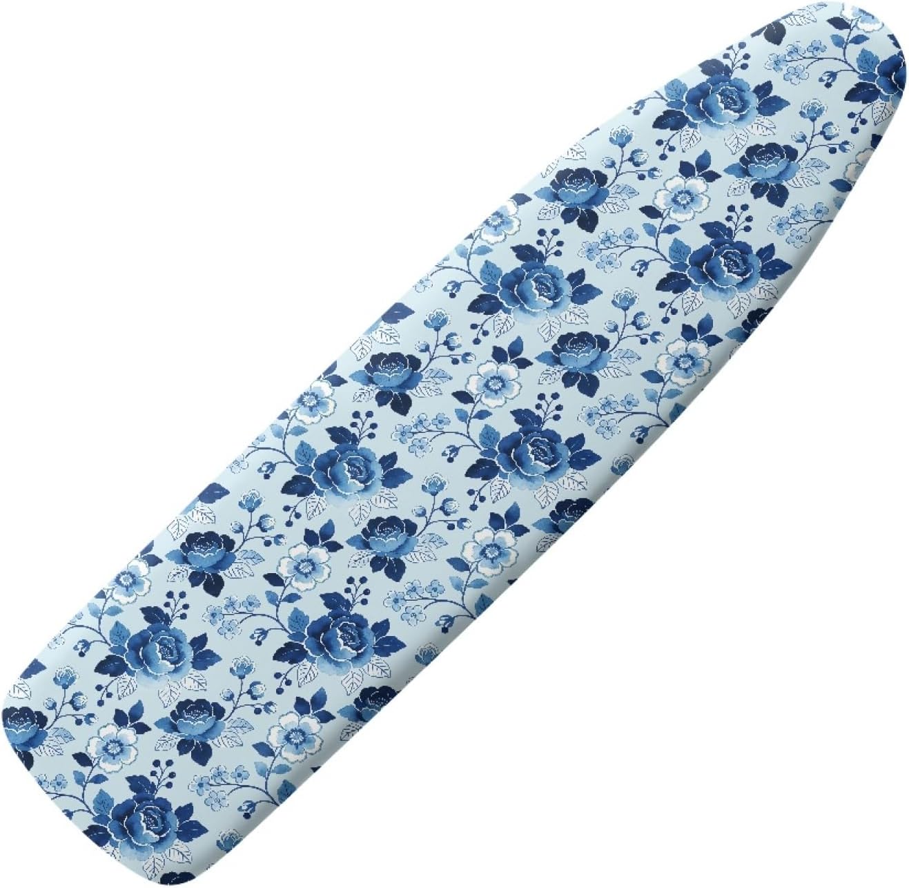 Flowers Ironing Board Cover,16"x55" Standard Ironing Board Cover with Elastic Edge and Hook and Loop Fasteners, Scorch & Stain Resistant, Polyester Home Ironing Board Covers, Street Bloom Floral