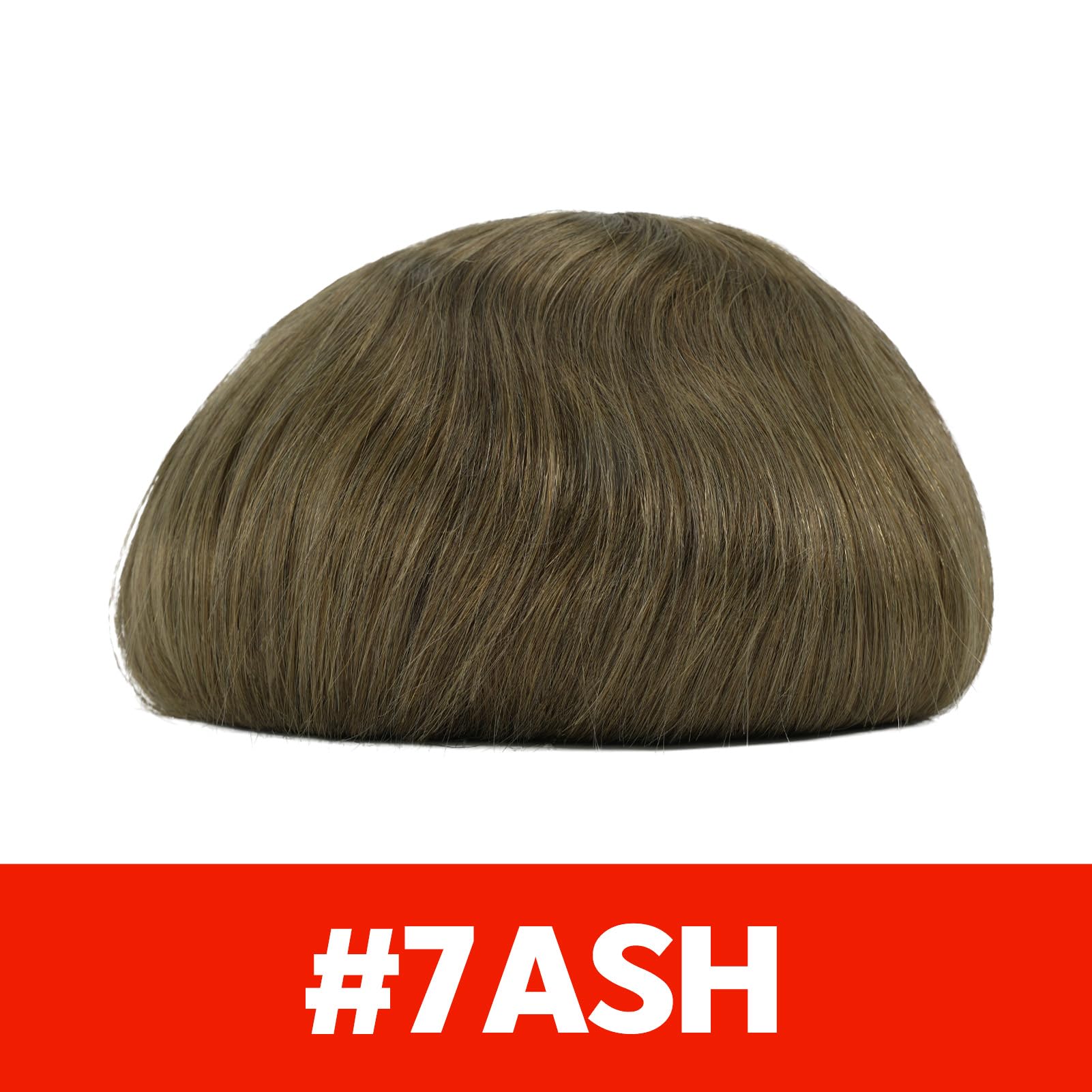 Lordhair Toupet z naturalnych włosów dla mężczyzn, cienka skóra, rozmiar podstawowy, 2,5 x 25 cm, lekki, średni system wymiany włosów