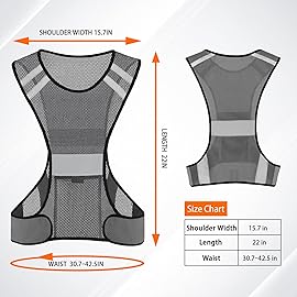 TCCFCCT Reflective Safety Running Vest for Men Women Running Gear for Walking at Night, 3 Pack Mesh Grey, One Size