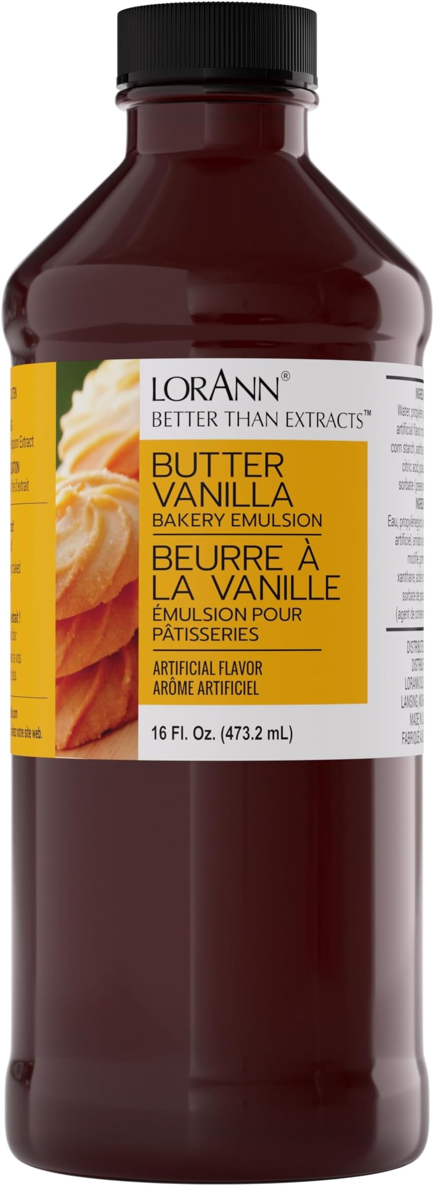 LorAnn Butter Vanilla Bakery Emulsion, 16 ounce bottle