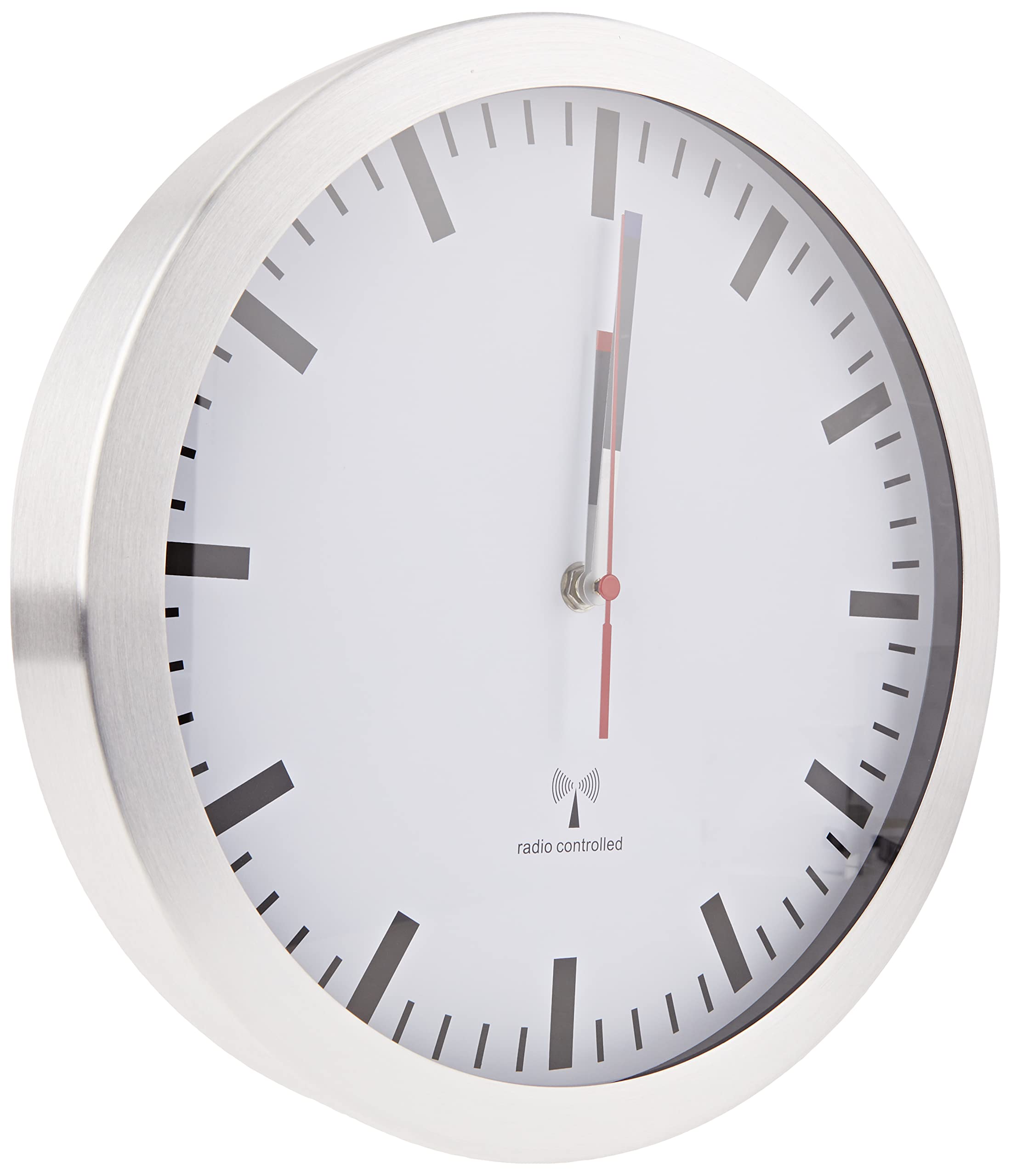 TFA Dostmann Orologio analogico da Parete, Silenzioso, con Telaio in Alluminio, 60.3528.02 l, 300 x 45 x 300 mm