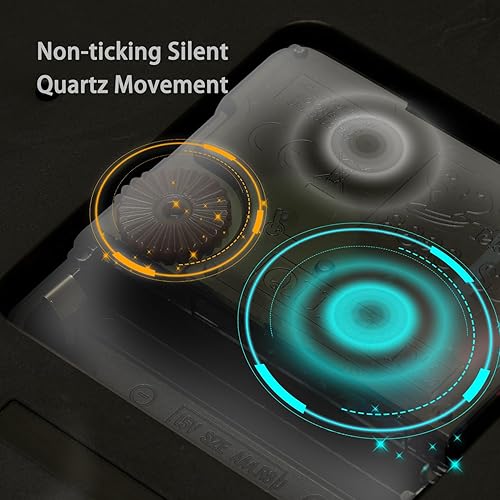 Miniatura 7 de Relojes de pared silenciosos sin tictac, madera marrón granero, tablón de pino, relojes de pared rústicos, funciona con pilas, reloj de pared