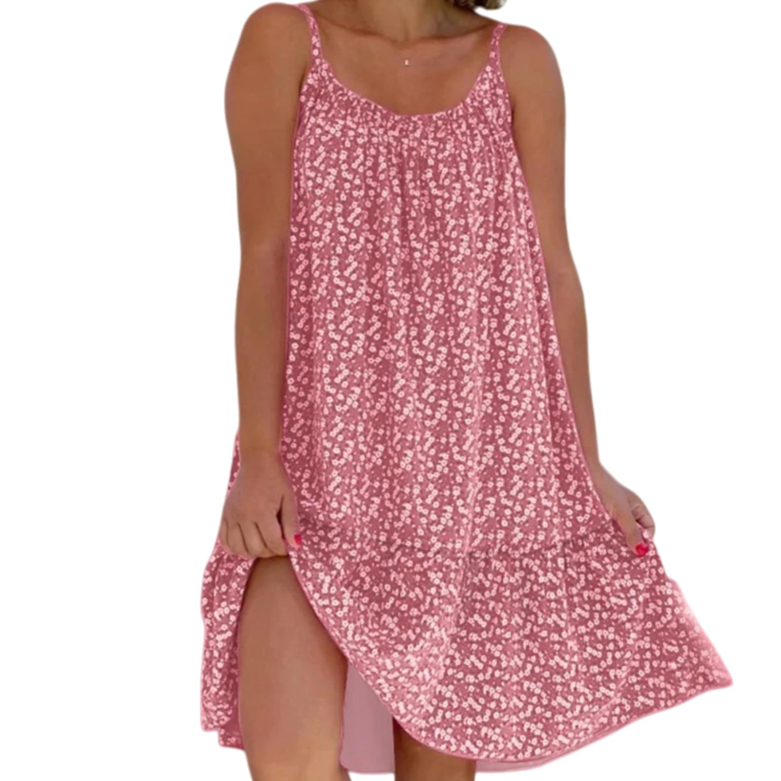 Vestido de Chaleco sin Tirantes de Estilo Rural de Verano con Flores Florales y Tirantes