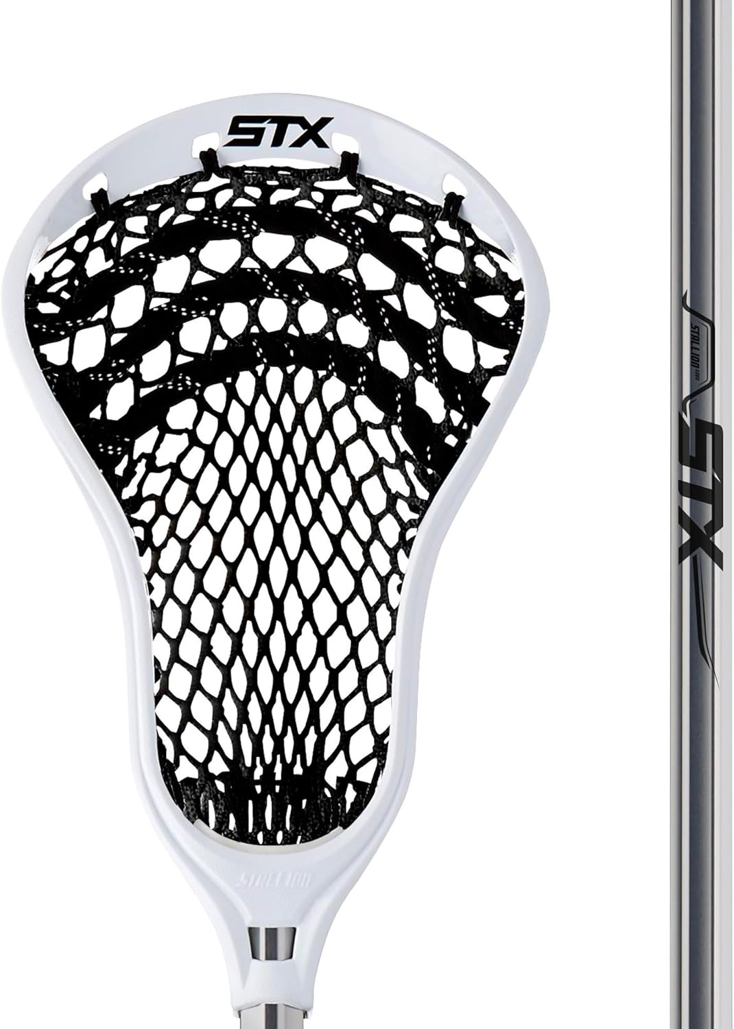 STX Lacrosse Stallion 50 Youth Lacrosse Complete Stick, Platinum/White, 39"