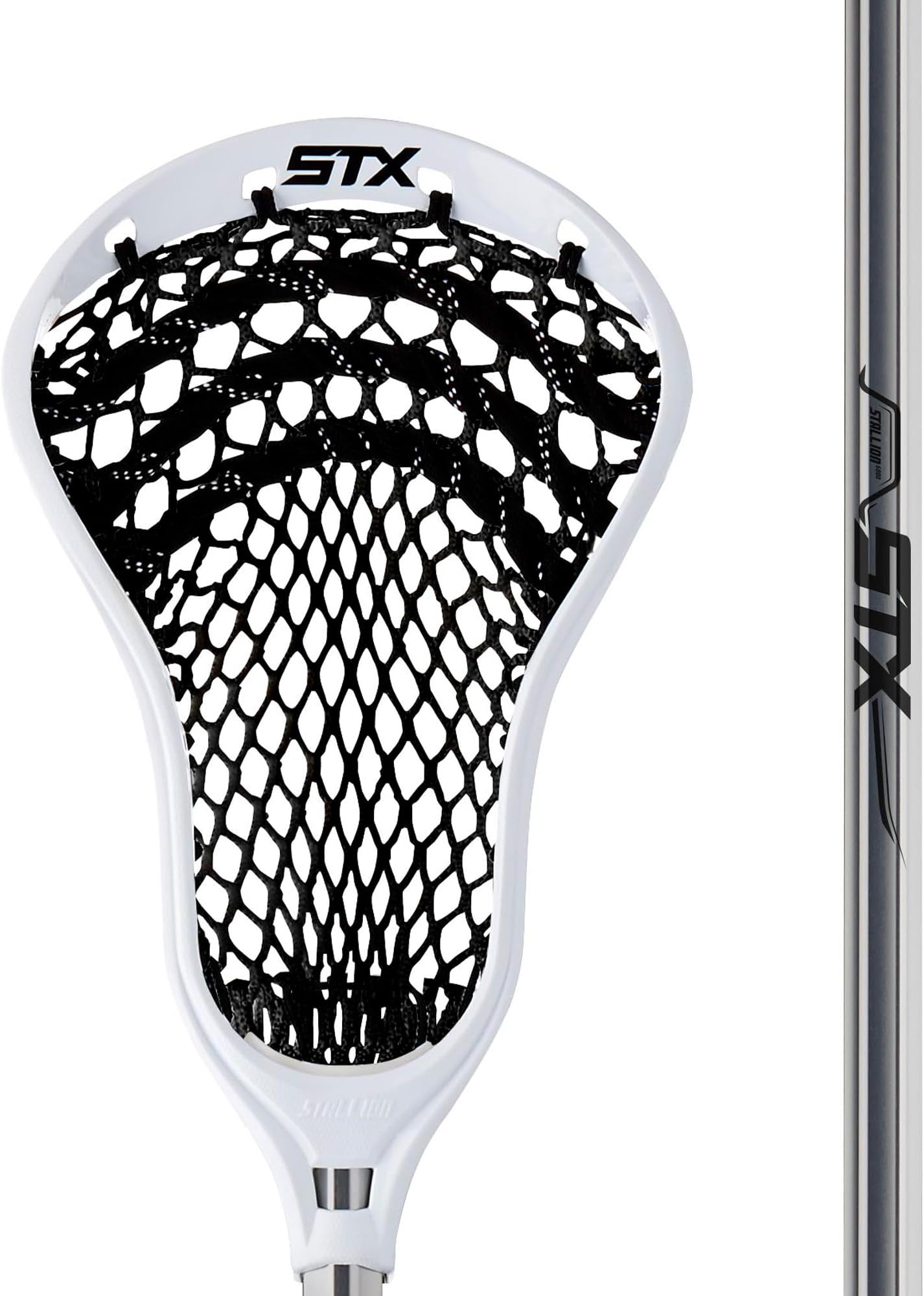 STX Lacrosse Stallion 50 Youth Lacrosse Complete Stick, Platinum/White, 39"