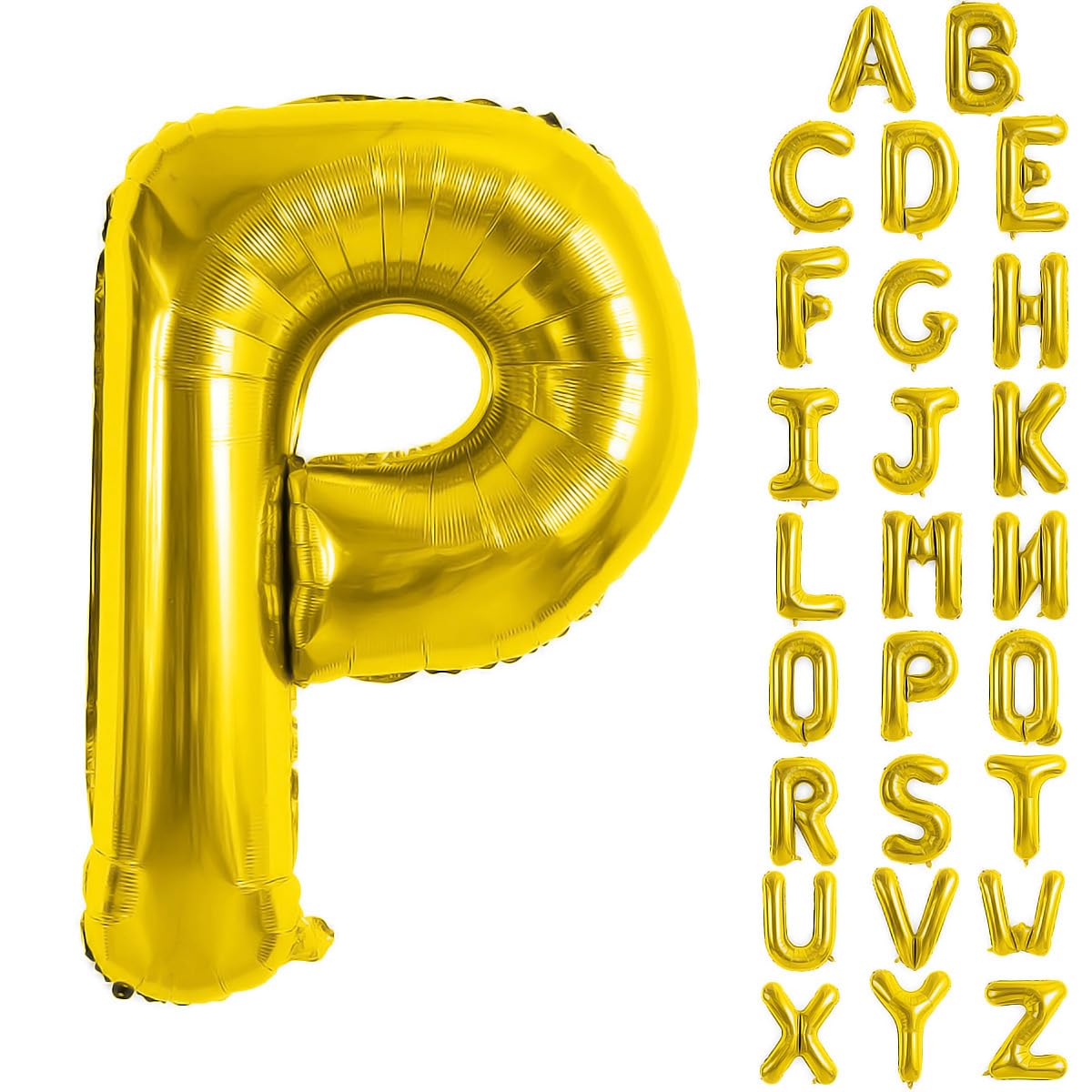 Gold Letter Balloons 40 Inch Large Letter P Balloon Aluminum