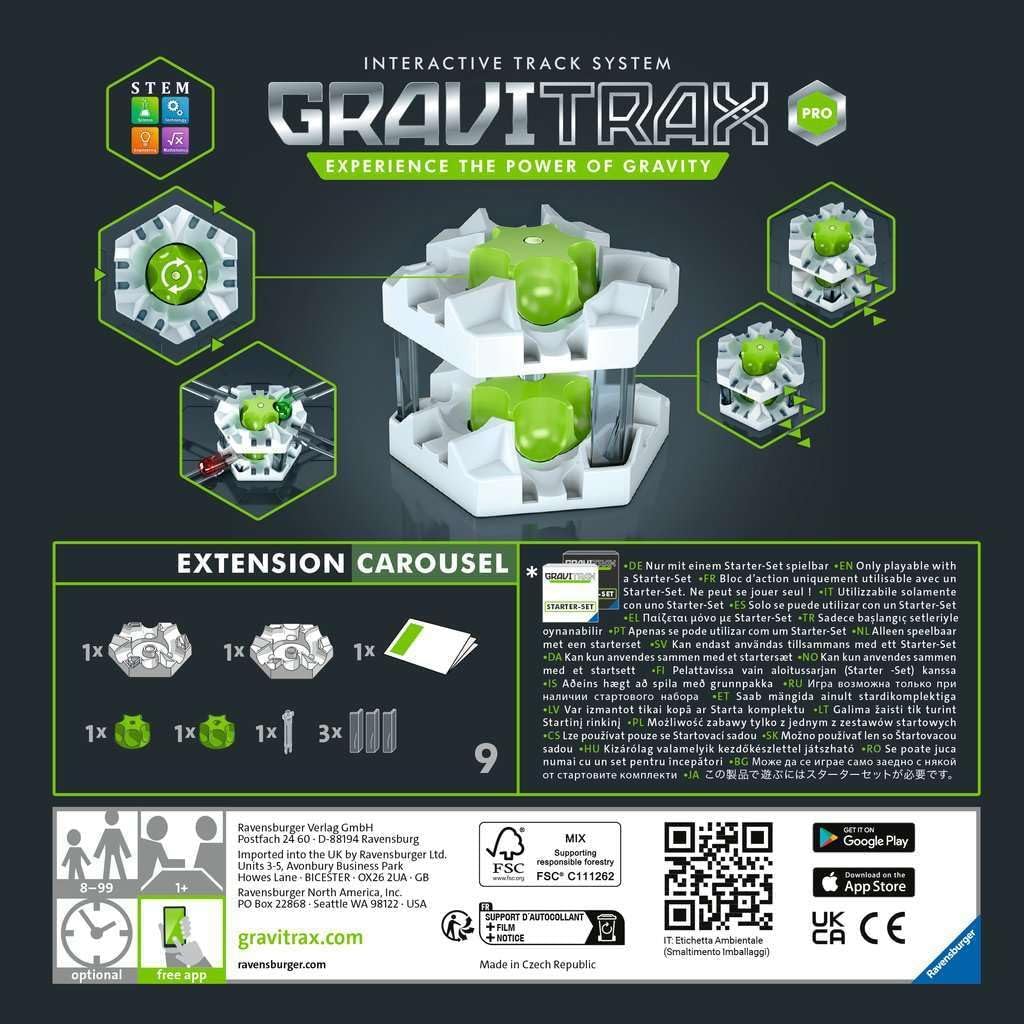 Ravensburger GraviTrax PRO Carousel Accessory - Marble Run & STEM Toy for Boys & Girls Age 8 & Up - Accessory for 2019 Toy of The Year Finalist Gravitrax