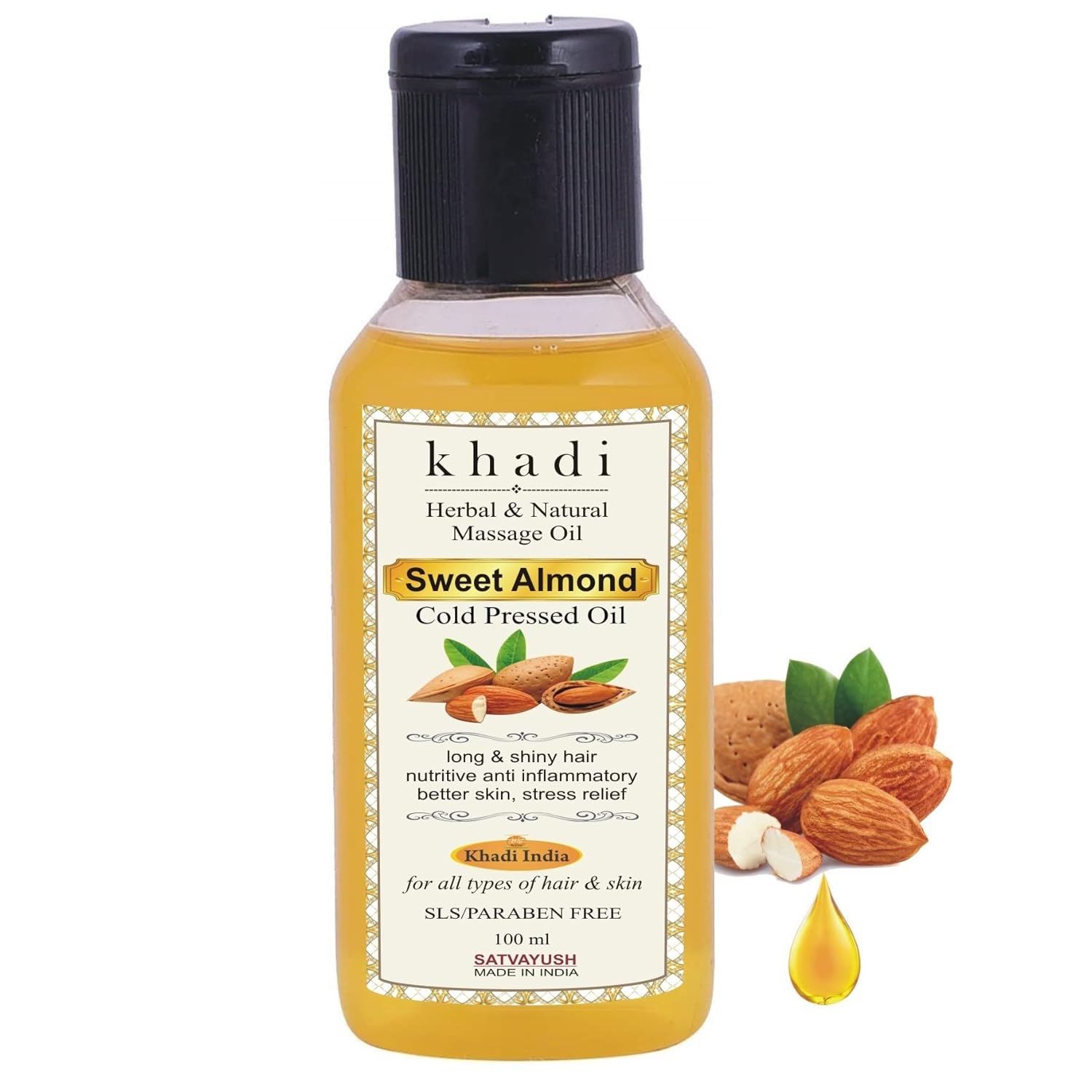 Buy Satvayush Khadi Sweet Almond Oil Badam Oil For Hair & Body