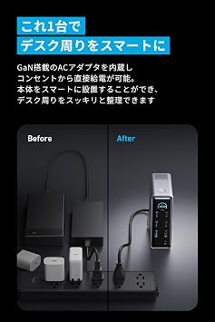 Anker Prime Docking Station 14-in-1, Dual Display, 160W USB-C Upstream Port with USB PD Up to 100W Output with Built-in GaN AC-DC Power Supply, 10Gbps High Speed Data Transfer, 4K 60Hz, HDMI 2.0