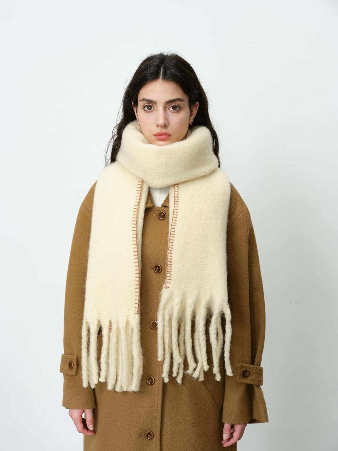 Soft Cashmere Feel Scarf Soft Winter Scarves for Women Long Shawl Large Scarf Cold Weather Thick Blanket Shawl Wrap - Image 5